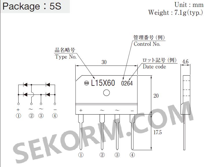 图1  ln15xb60/ln15xb60h的封装示意图