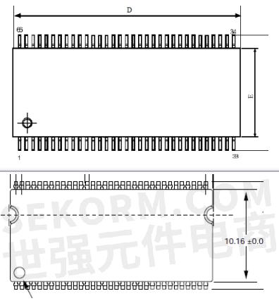 然后介绍下as4c8m16d1a的封装尺寸,都包含标准66 pin tsop封装,和mt4