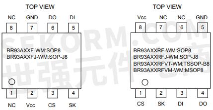 【产品】车载microwire总线串行eeprom存储器br93axx-wm,同一系列引脚