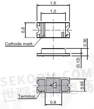 sml-e1/sml-enx系列led封装尺寸图