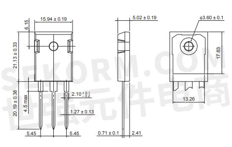 图3  rjh65d27bdpq-a0绝缘栅型双极型晶体管(igbt)尺寸图